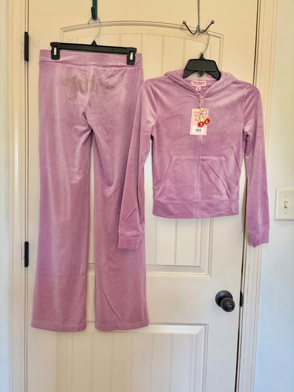 Juicy Couture Velour Tracksuit 2pc Set Smoky Grape Rhinestone XS NWT